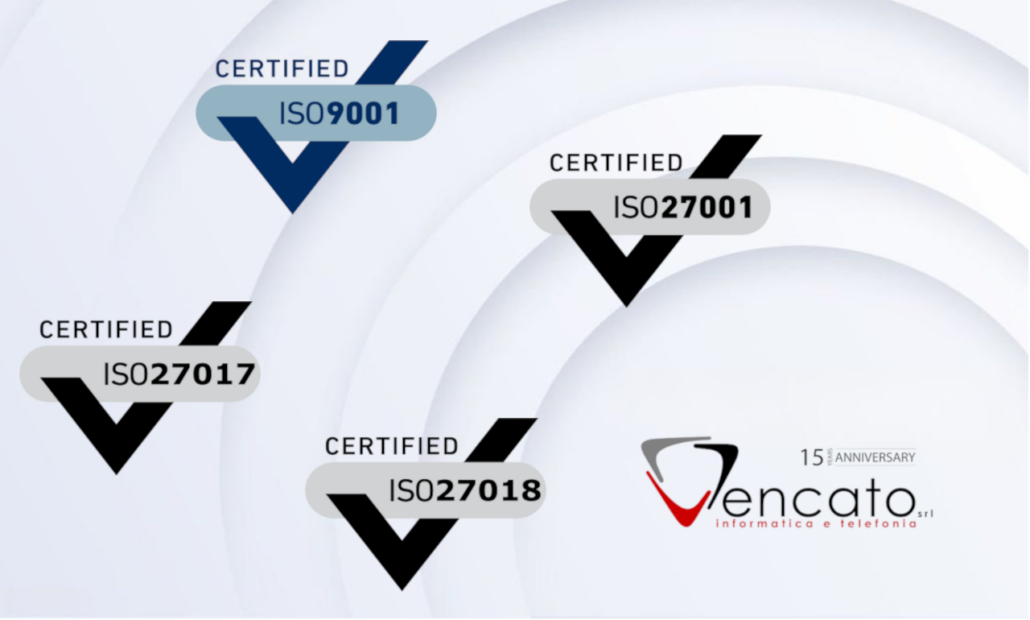 Certificazioni ISO 9001, 27001, 27017, 27018- Vencato informatica